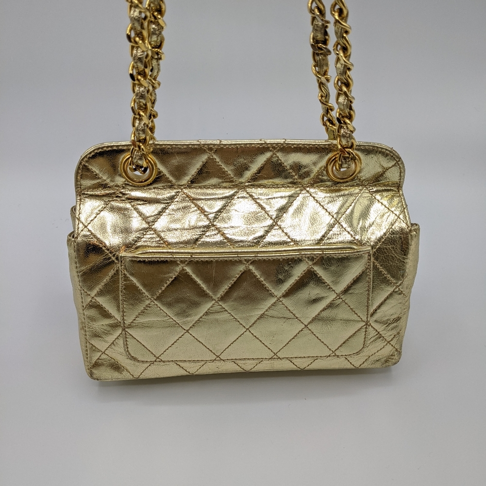 Chanel Metallic 24k Gold Chain Mini Flap Bag - Picture 2 of 14